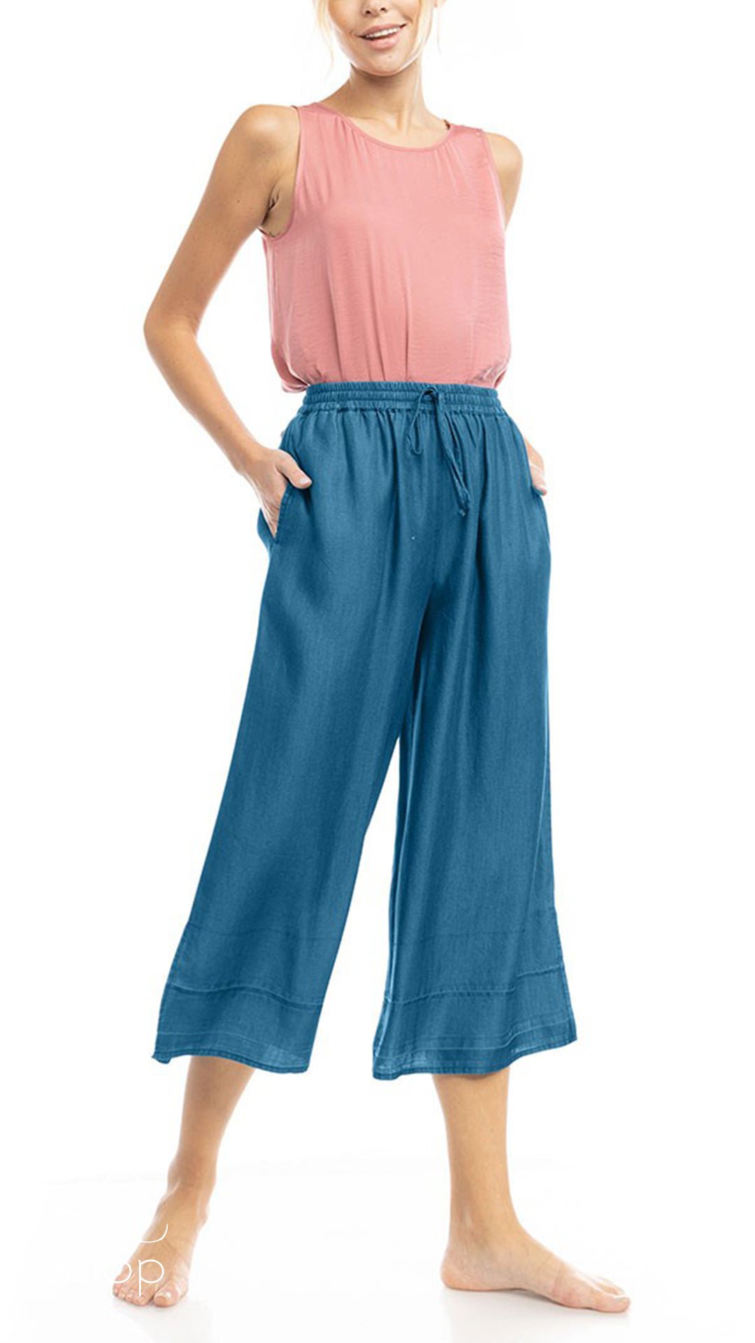 Pantalon corto ancho Azul Medio LPL1843